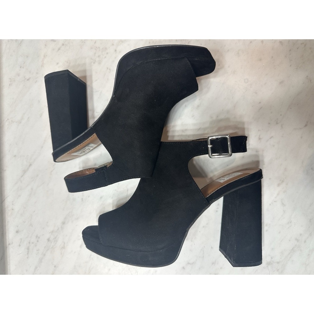 Dolce Vita Black Platform Block Heel Sandals Sz 9 Ankle Strap Open Toe Bootie - Picture 3 of 7